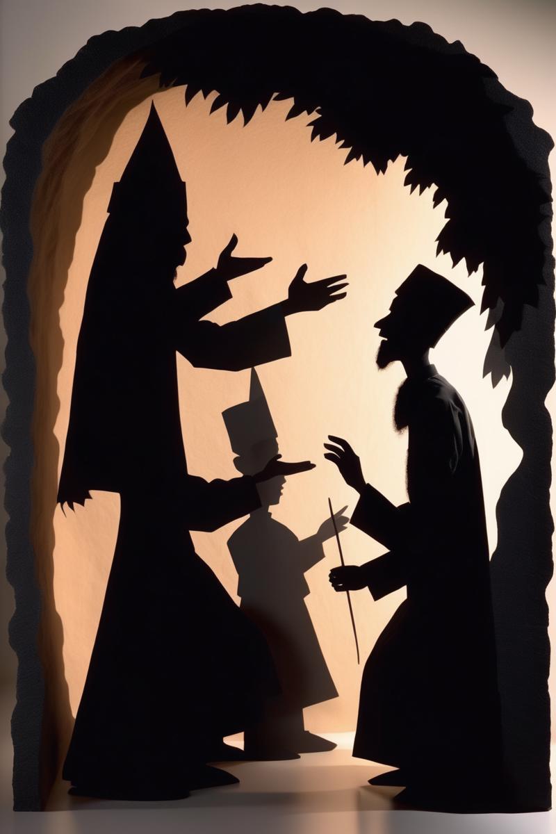 00419-2479097845-_lora_Lotte Reinige Style_1_Lotte Reinige Style - Shadow puppetry, an Ottoman imam in a cave with a tree.png